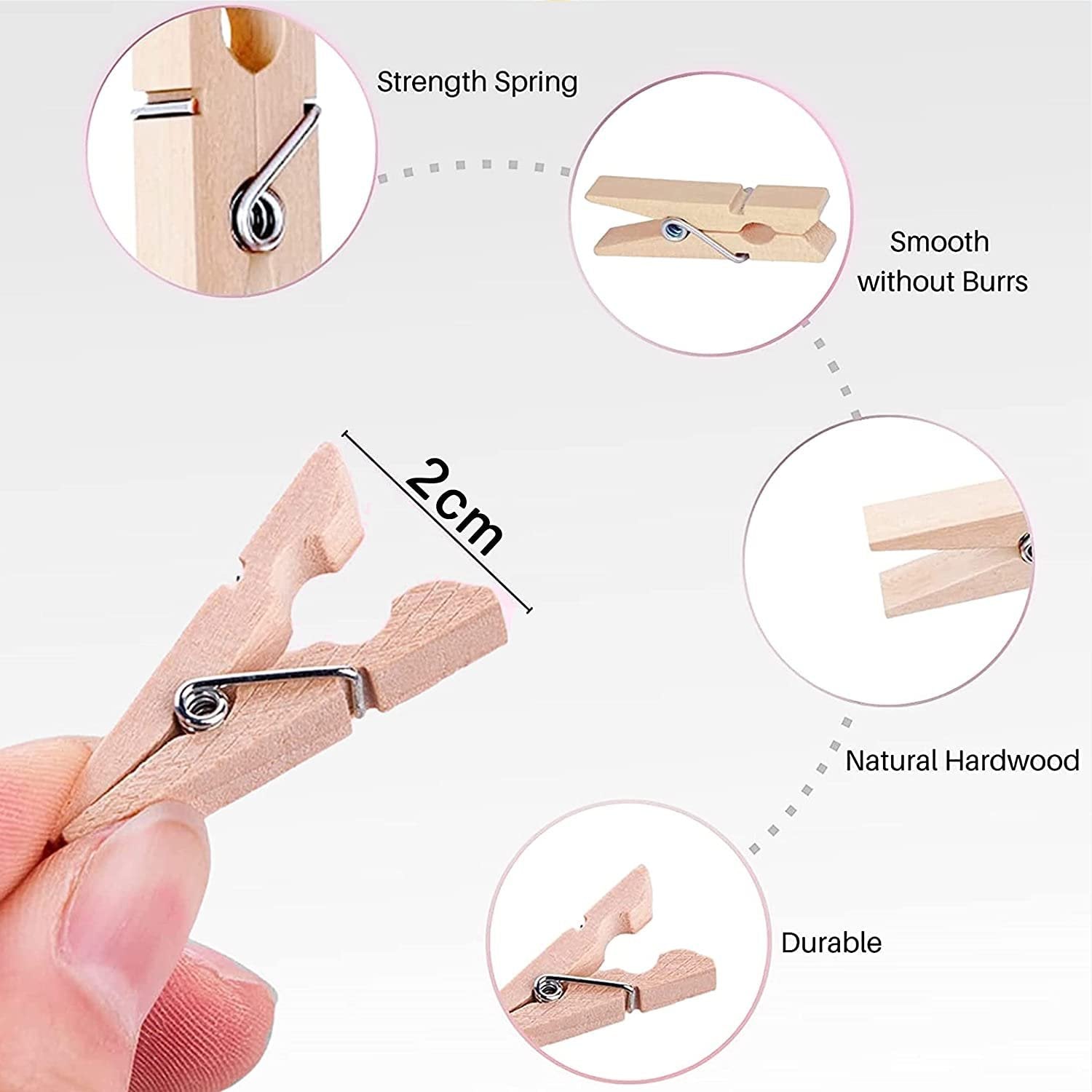 WOODEN CLIP (PACK OF 20) ? Durable Wooden Clips for Home, Office, and Craft Projects