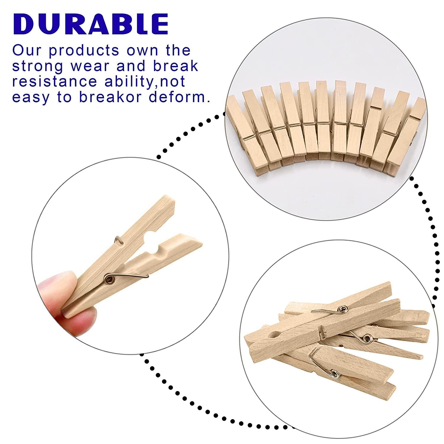 WOODEN CLIP (PACK OF 20) ? Durable Wooden Clips for Home, Office, and Craft Projects