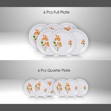 36 PCS EXCLUSIVE PLASTIC PRINTED ROUND DINNER SET ? Elegant and Durable Plastic Dinnerware Set for Everyday Use