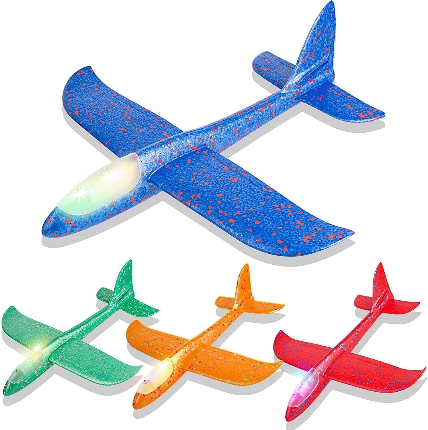 Foam Plane (With Full Light) ? LED Light-Up Toy Plane for Kids ? Fun, Safe, and Easy to Fly Indoor & Outdoor Play