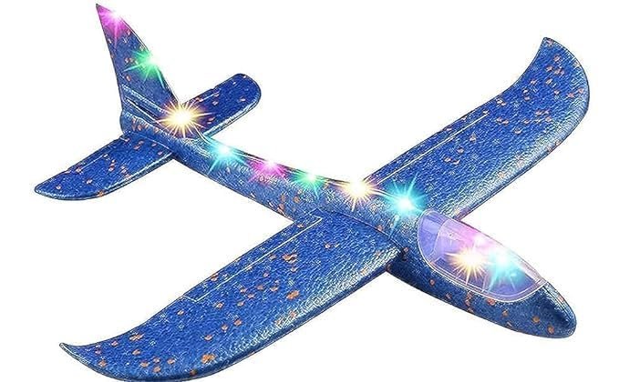 Foam Plane (With Full Light) ? LED Light-Up Toy Plane for Kids ? Fun, Safe, and Easy to Fly Indoor & Outdoor Play