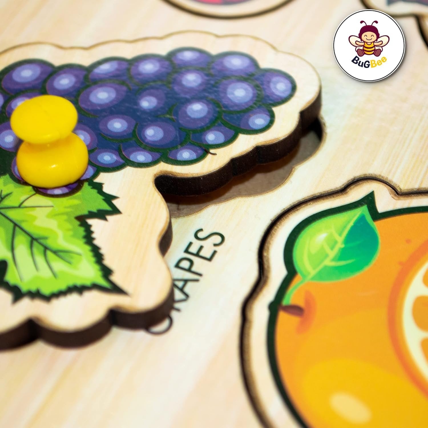 Wooden Fruits Shapes Puzzle ? Fun and Educational Toy for Toddlers ? Improve Shape Recognition, Cognitive Skills, and Hand-Eye Coordination