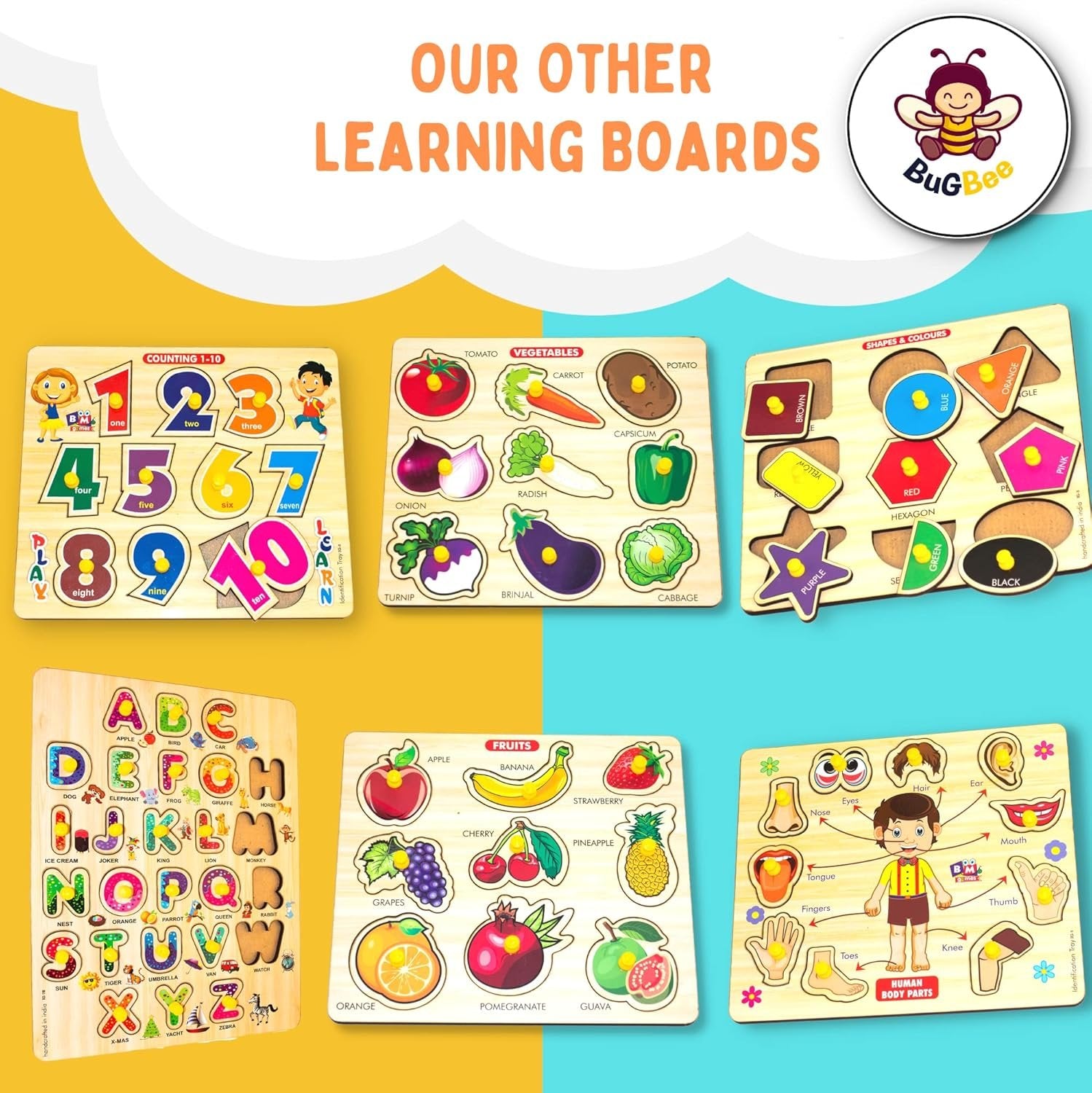 Wooden Fruits Shapes Puzzle ? Fun and Educational Toy for Toddlers ? Improve Shape Recognition, Cognitive Skills, and Hand-Eye Coordination