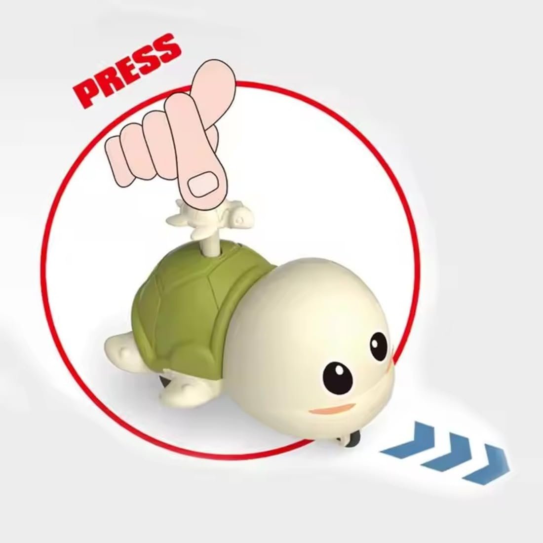 Press and Go Turtle ? Fun and Interactive Toy for Kids ? Encourages Motor Skills, Playful Movement, and Imagination