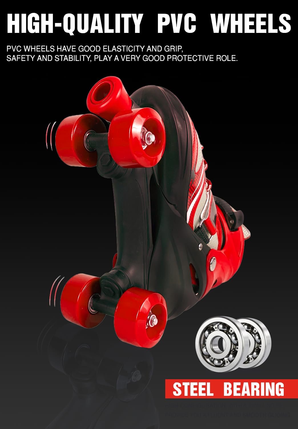 4 Wheel Skate Big ? Adjustable Roller Skates for Kids ? Durable, Comfortable, and Safe for Outdoor Fun and Skill Development