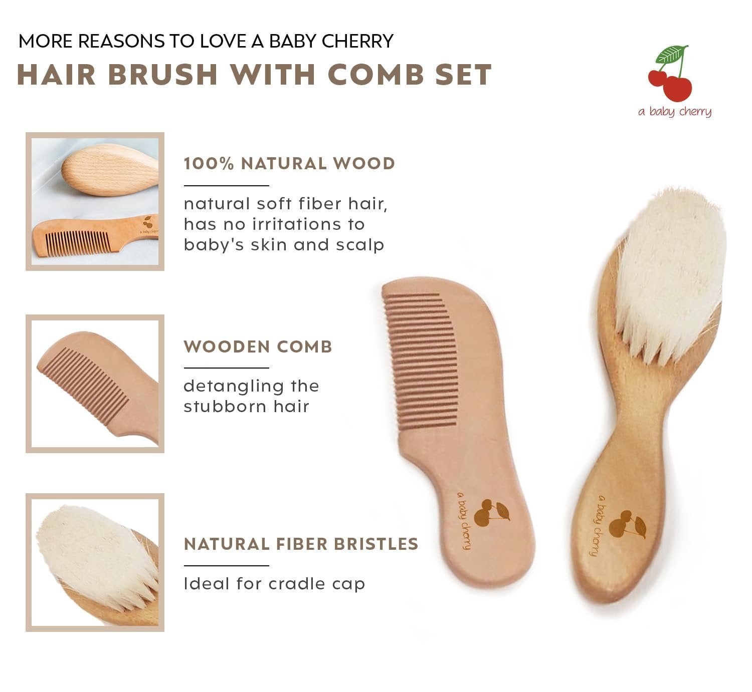 Baby Combset ? Gentle and Safe Hair Care Set for Infants ? Soft Bristles, Non-Toxic, and Comfortable for Baby?s Delicate Skin