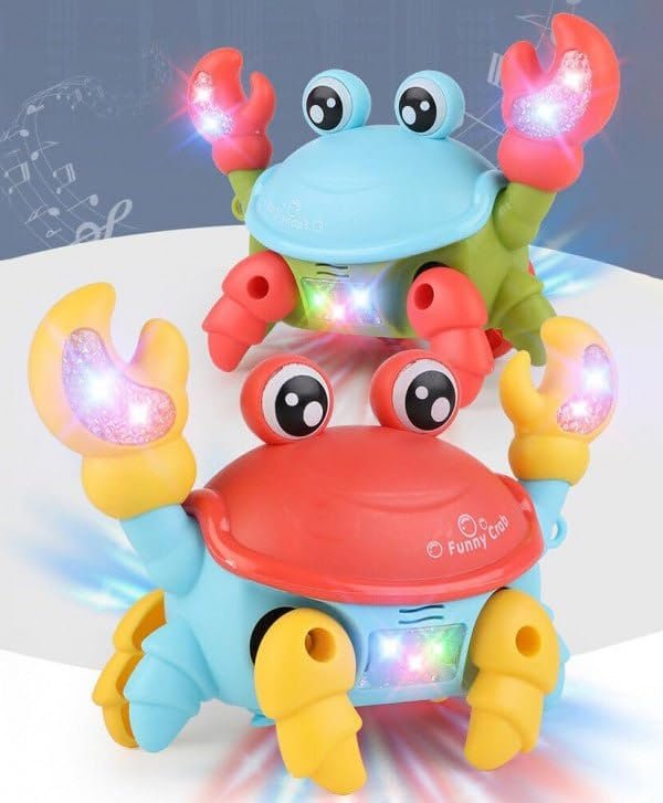 Lighting Crab ? Colorful LED Light Toy for Kids ? Fun Interactive Crustacean with Flashing Lights