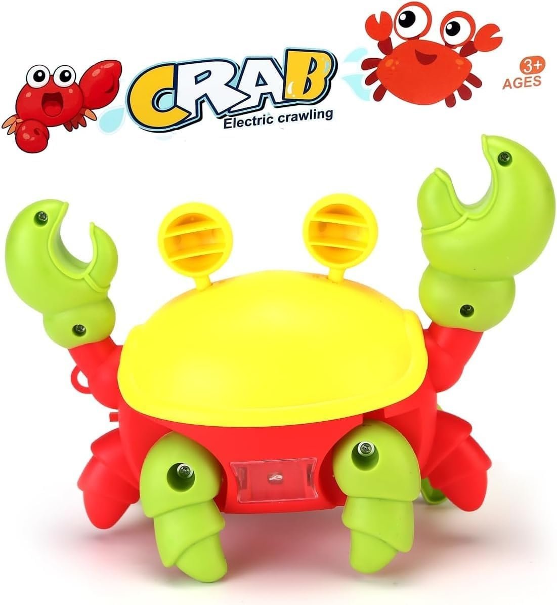 Lighting Crab ? Colorful LED Light Toy for Kids ? Fun Interactive Crustacean with Flashing Lights