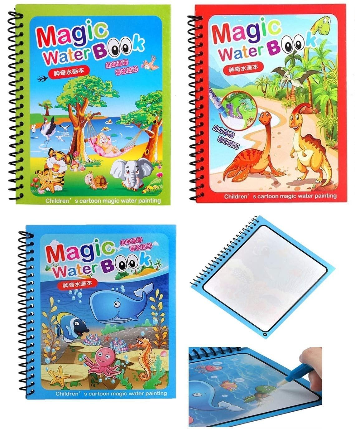 Magic Water Book ? Reusable Water Drawing Book for Kids ? Fun and Mess-Free Learning and Creativity