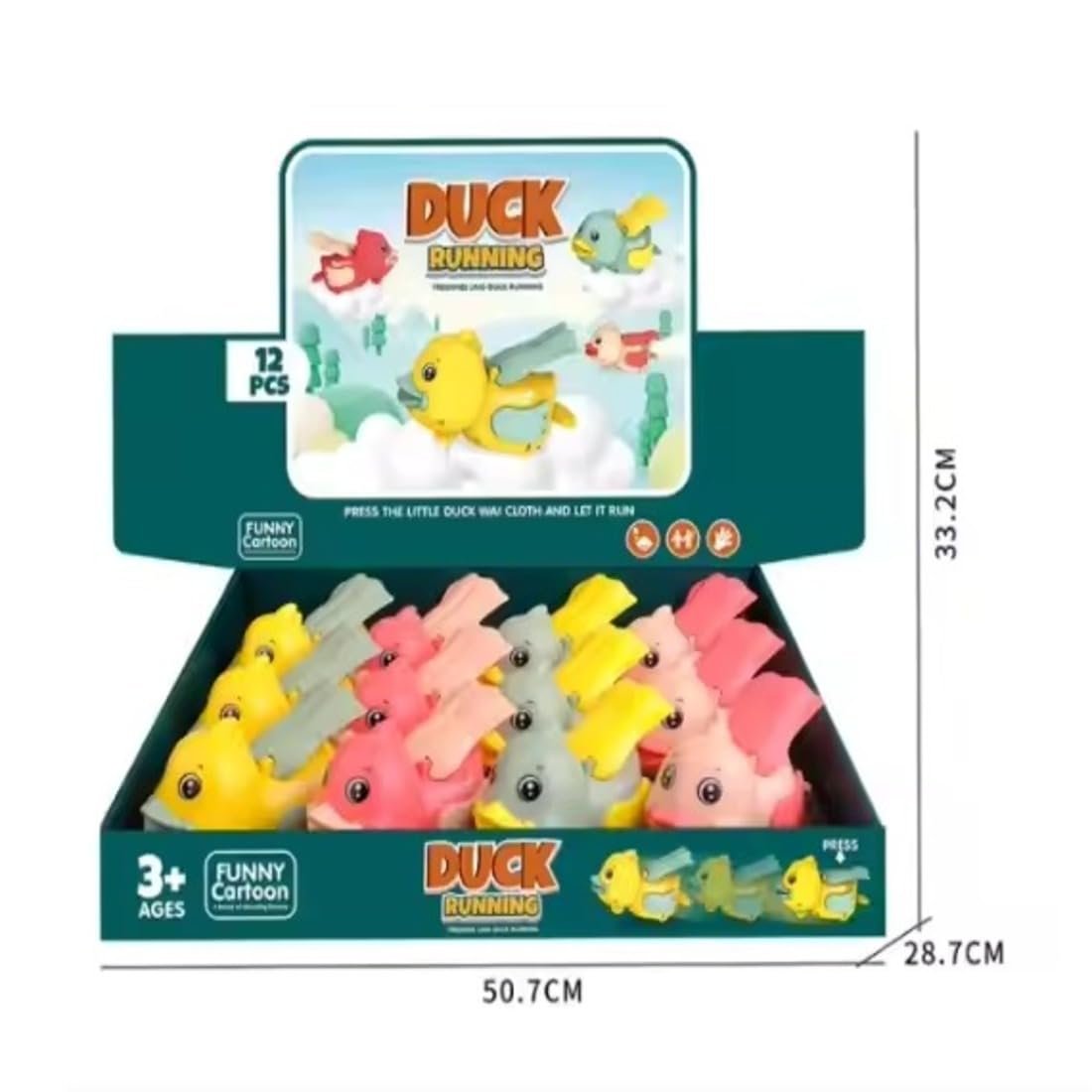 Press and Go Running Duck ? Interactive Push and Go Toy for Toddlers ? Fun Running Duck Toy for Kids