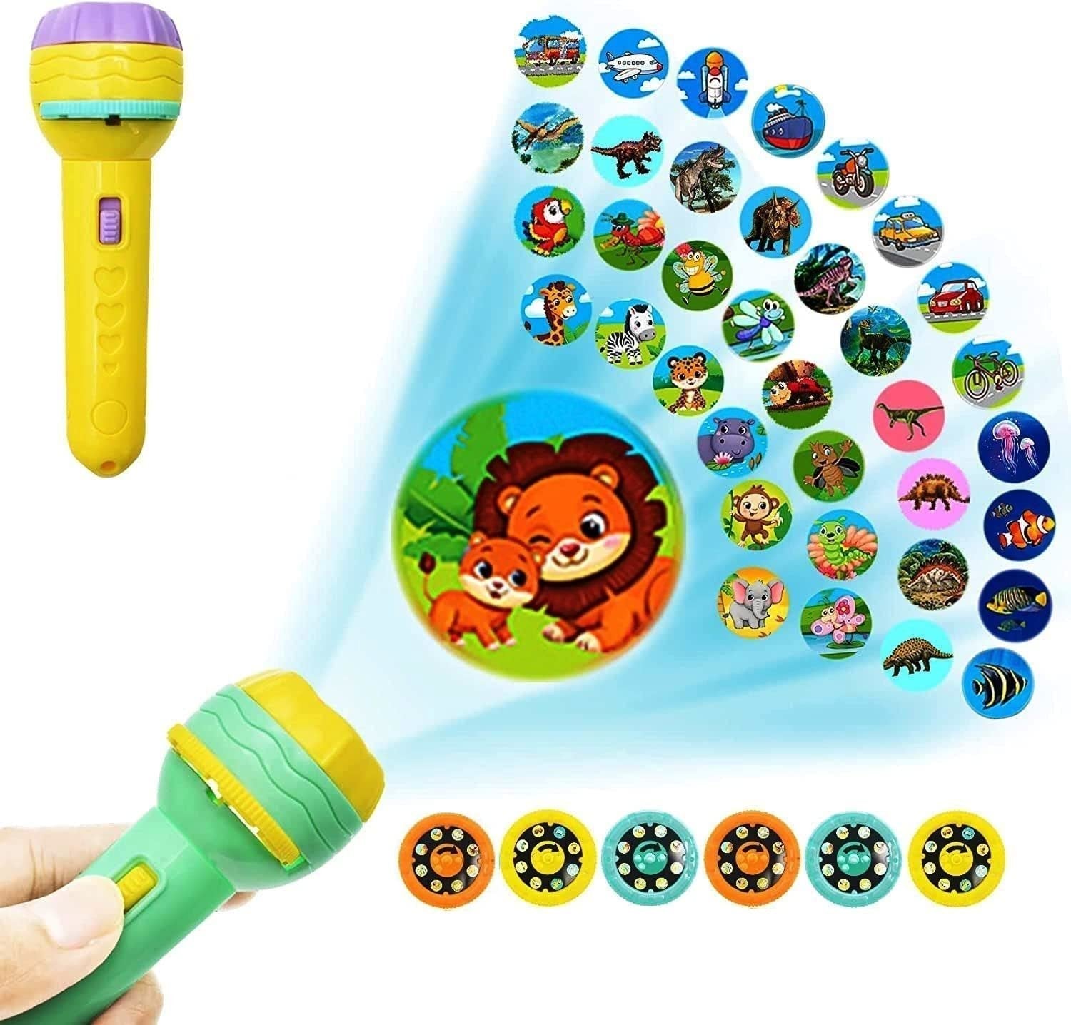 Mini Projector Flashlight Toy (3 Slides) ? Fun Projector Flashlight with Images for Kids ? Portable Toy for Storytelling