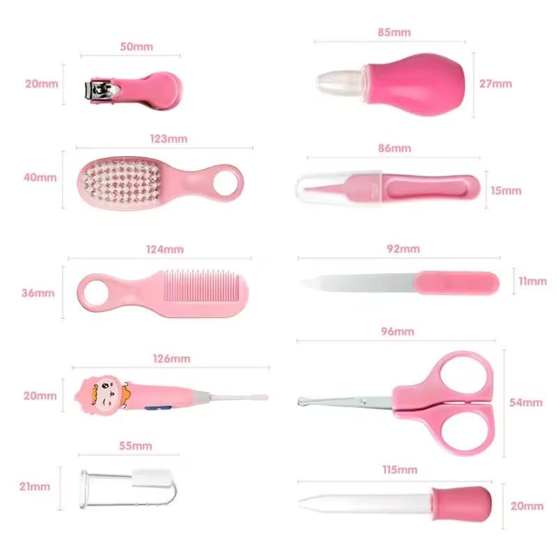 Baby Care Kit (10 PCS) ? Essential Grooming and Care Set for Babies ? Includes Nail Clipper, Comb, Brush, and More