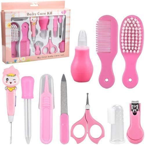 Baby Care Kit (10 PCS) ? Essential Grooming and Care Set for Babies ? Includes Nail Clipper, Comb, Brush, and More