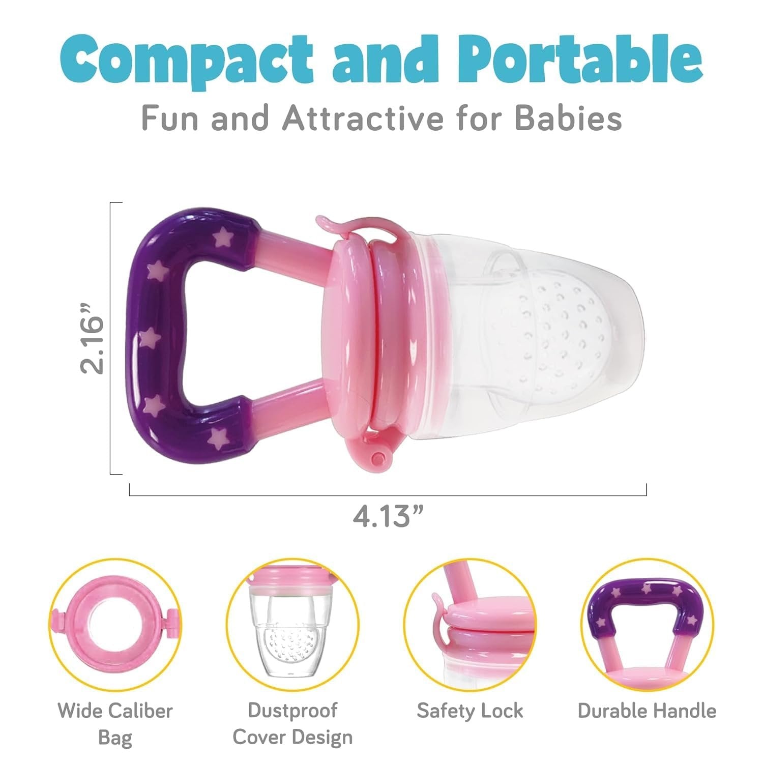 King Shape Baby Natural Fruit & Food Feeder ? Safe Silicone Feeder for Babies ? Perfect for Introducing Solid Foods