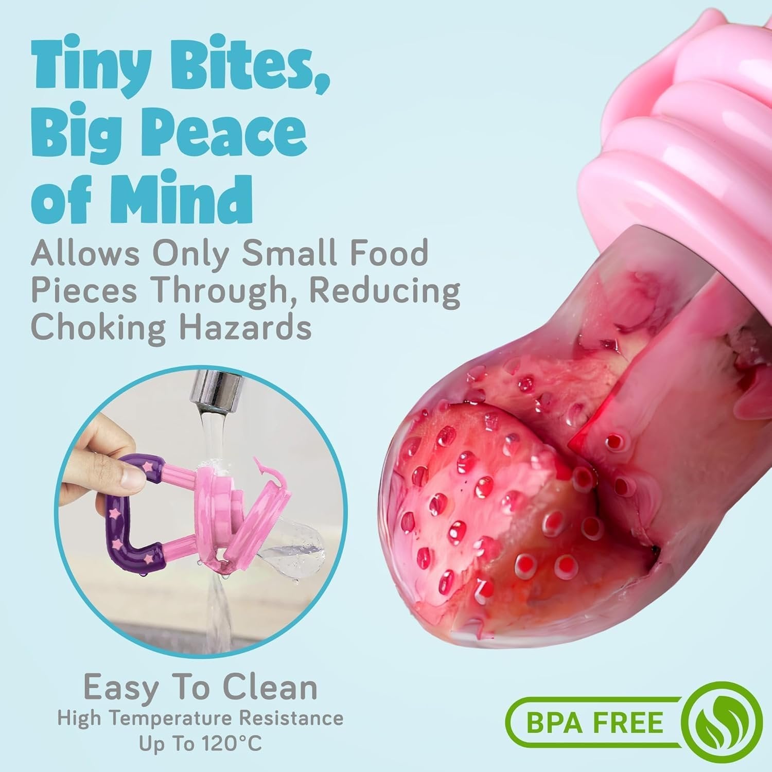 King Shape Baby Natural Fruit & Food Feeder ? Safe Silicone Feeder for Babies ? Perfect for Introducing Solid Foods