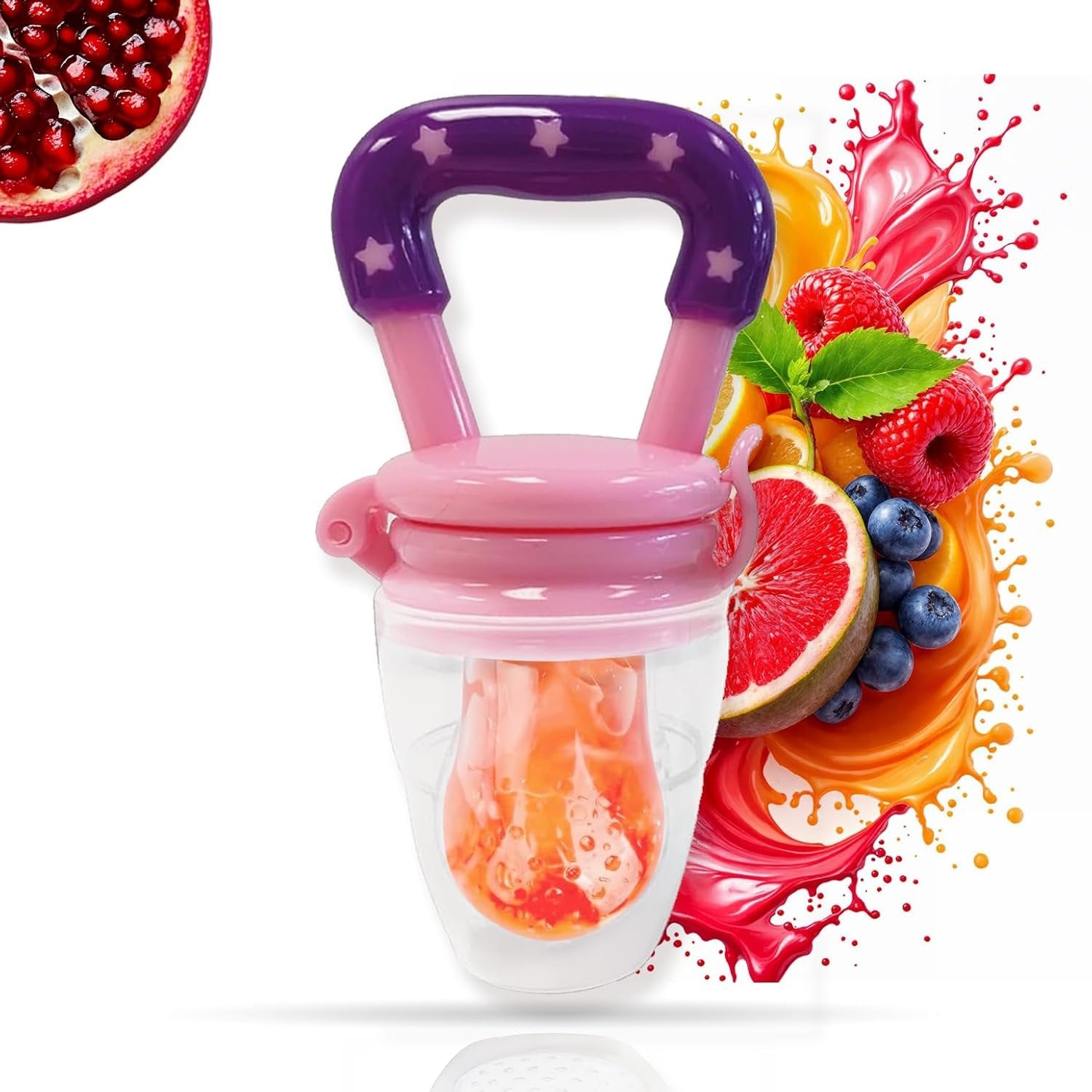 King Shape Baby Natural Fruit & Food Feeder ? Safe Silicone Feeder for Babies ? Perfect for Introducing Solid Foods