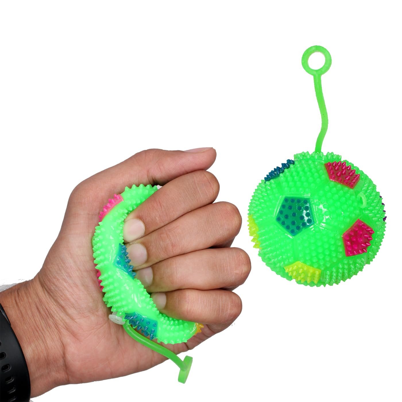 Flashing Spiky Ball ? LED Light-Up Spiky Ball for Kids ? Fun Sensory Toy for Play and Stress Relief
