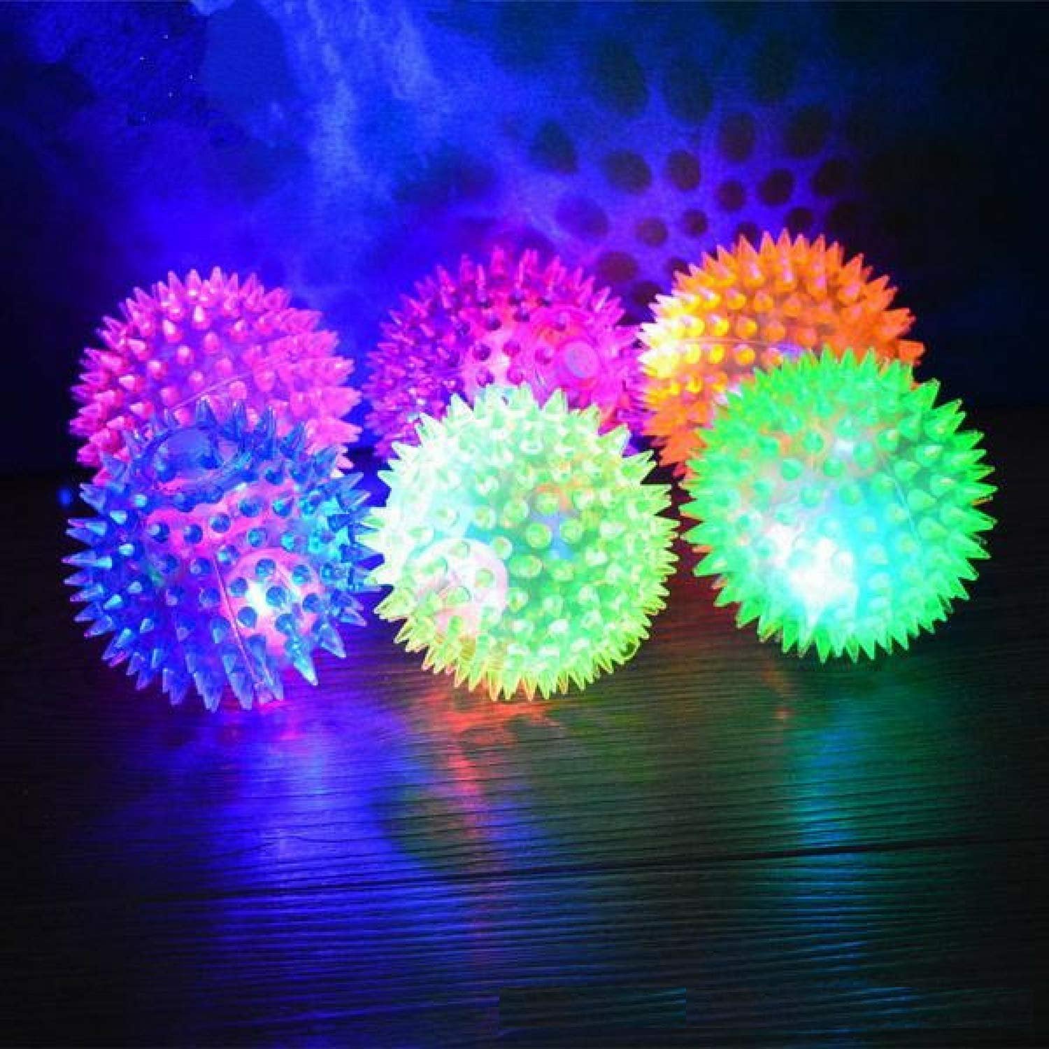 Flashing Spiky Ball (Lighting Ball) ? LED Light-Up Sensory Toy ? Interactive Spiky Ball for Kids