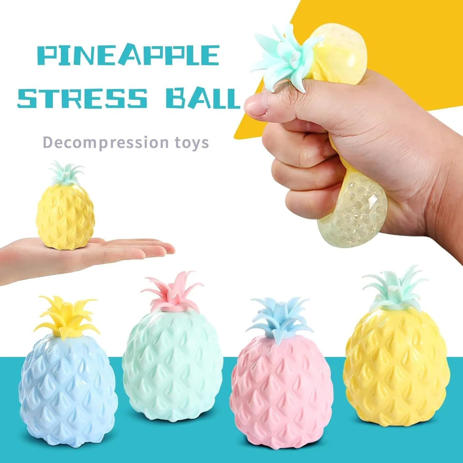 Pineapple Mesh Squishy Ball ? Stress Relief and Fun Sensory Toy ? Squeeze and Squish for Relaxation and Play