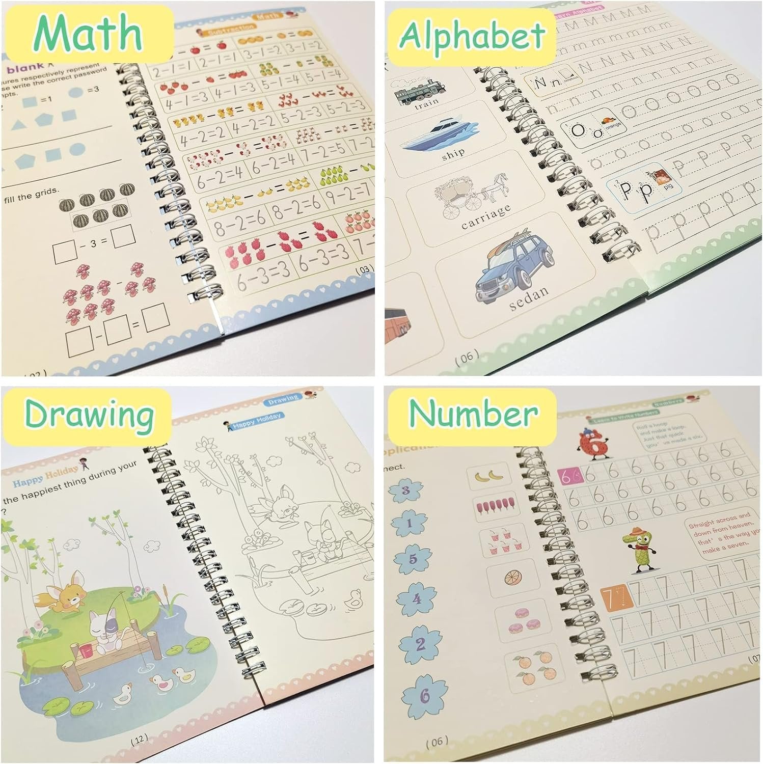 Sank Magic Book (10 Rifil) ? Interactive Learning Magic Book for Kids ? Fun Educational Book with Refill Pages