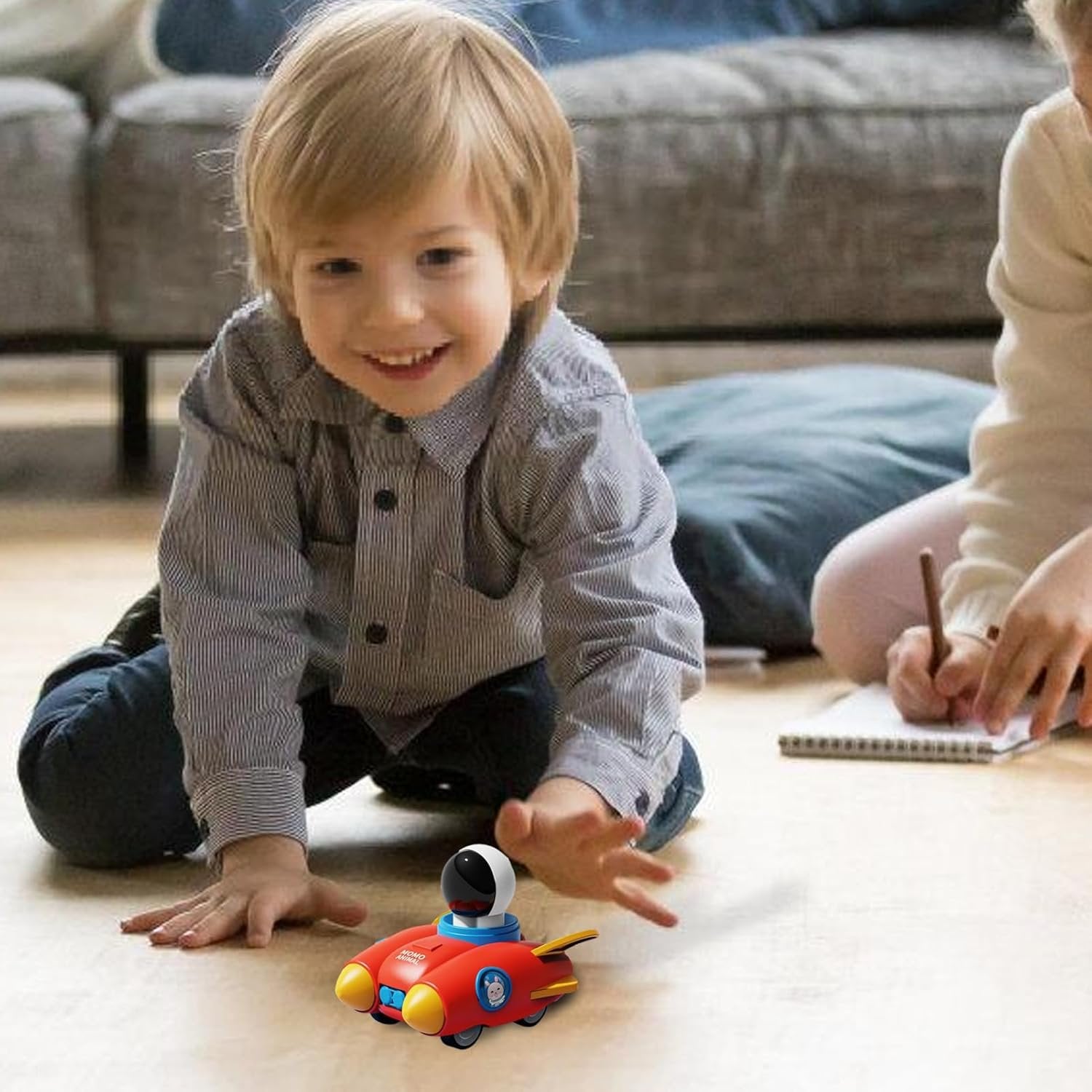 Press and Go Space Rocket Car ? Fun Press-and-Go Toy for Kids ? Space-Themed Toy Car with Sound and Movement