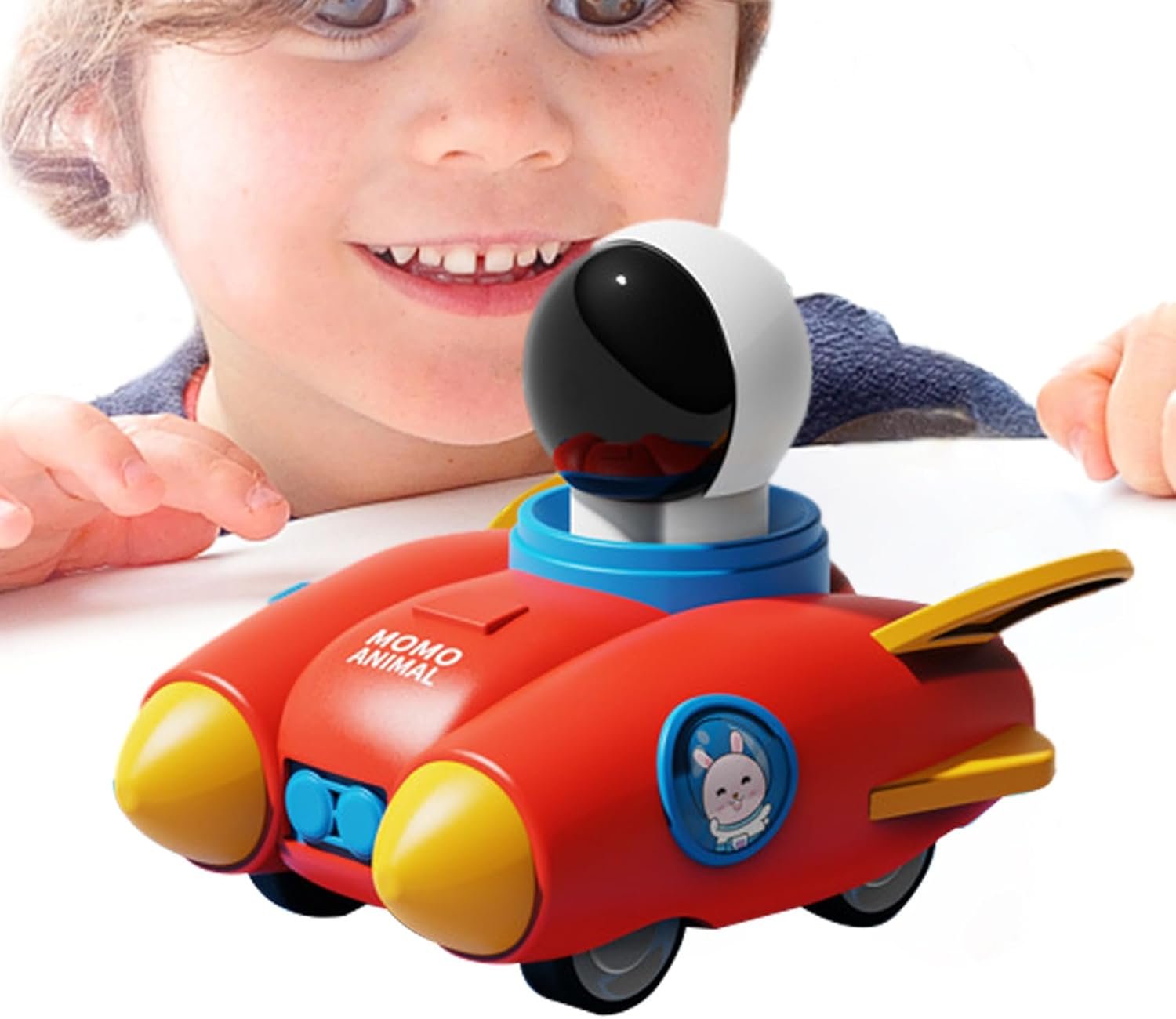 Press and Go Space Rocket Car ? Fun Press-and-Go Toy for Kids ? Space-Themed Toy Car with Sound and Movement
