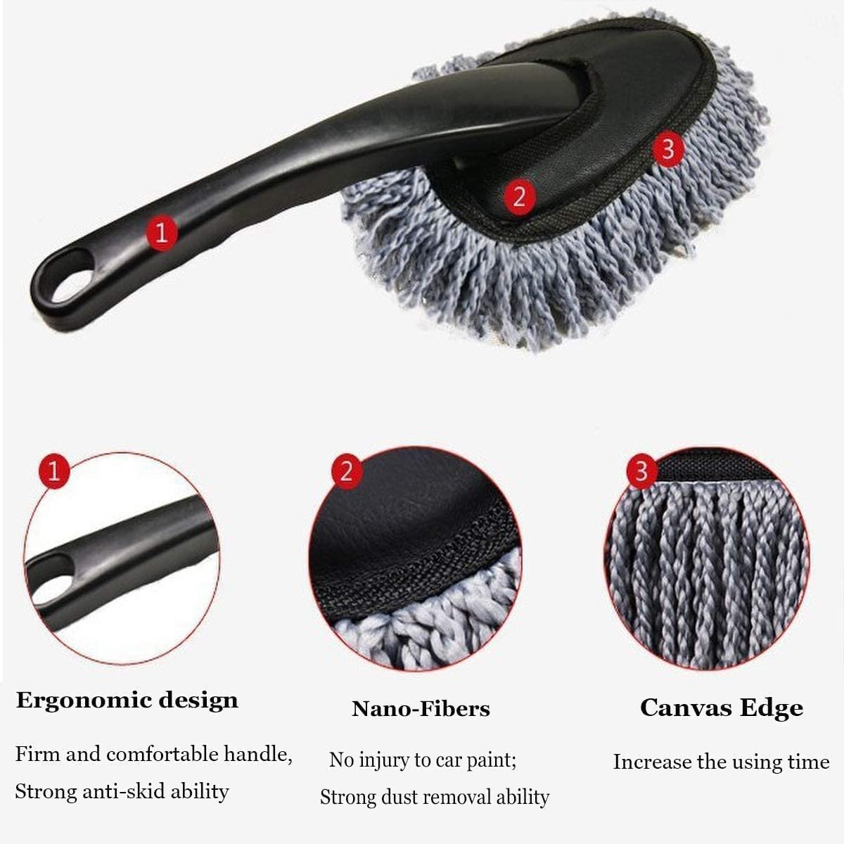 Small Car Duster ? Compact and Soft Microfiber Car Cleaning Duster ? Removes Dust, Dirt, and Debris from Car Interior and Exterior