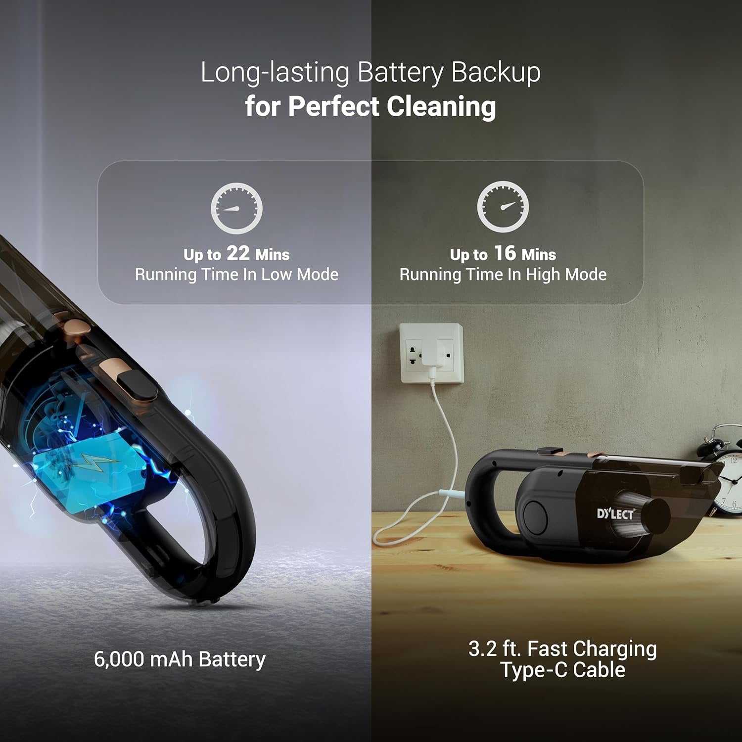 Portable Car Vacuum Cleaner ? 120W High-Power Car Vacuum ? Compact and Lightweight ? Cleans Car Interior Thoroughly