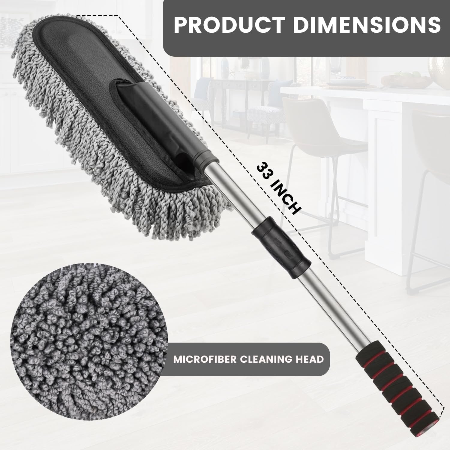 Microfiber Car Duster ? Soft and Gentle Car Cleaning Tool ? Removes Dust and Dirt without Scratching