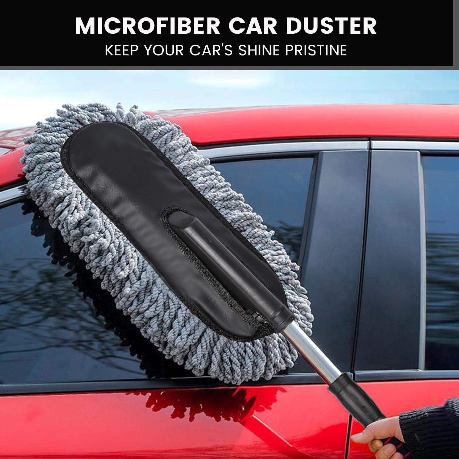 Microfiber Car Duster ? Soft and Gentle Car Cleaning Tool ? Removes Dust and Dirt without Scratching