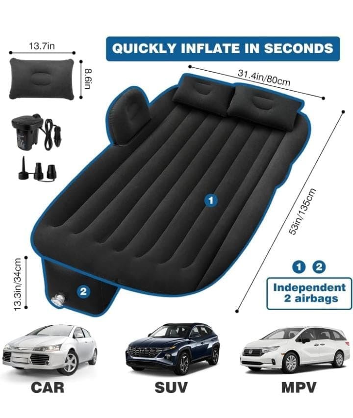 Car Inflatable Bed Sofa ? Comfortable Portable Car Bed for Rest and Relaxation ? Easy to Inflate and Store