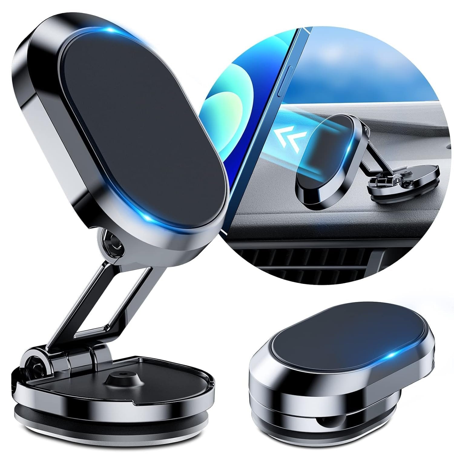 Magnetic Phone Holder for Car ? Secure and Convenient Phone Mount ? 360? Rotation and Strong Magnet for Safe Driving