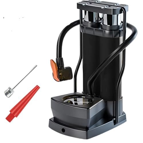 Double Cylinder Foot Pump ? High-Pressure Foot Pump for Tires and Sports Equipment ? Durable and Fast Inflation