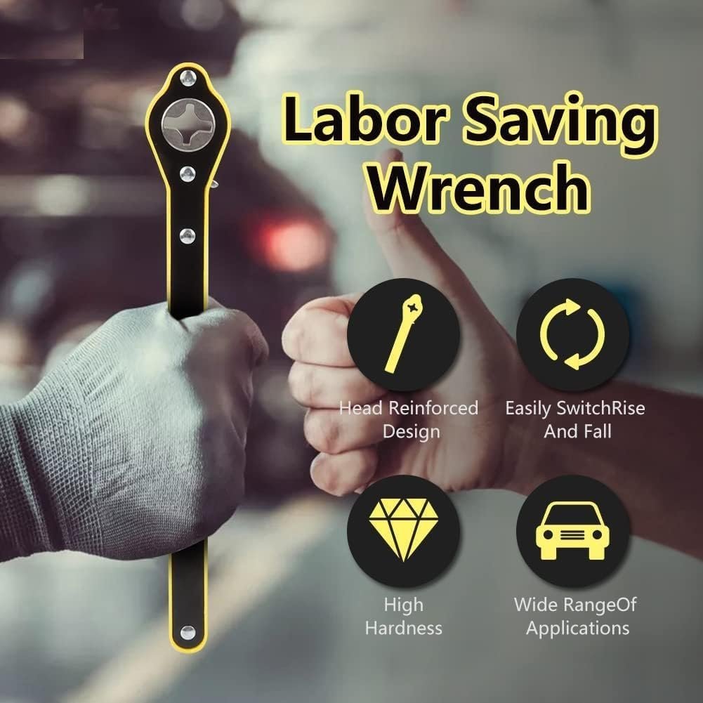 Universal Car Jack Ratchet Wrench with Accessories ? Heavy Duty Auto Repair Tool Kit ? Essential for Car Maintenance and Emergency Use