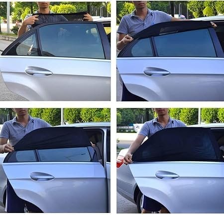 Set of 4 Car Glass Window Covers for Sun ? UV Protection and Heat Resistance ? Keeps Your Car Cool and Comfortable