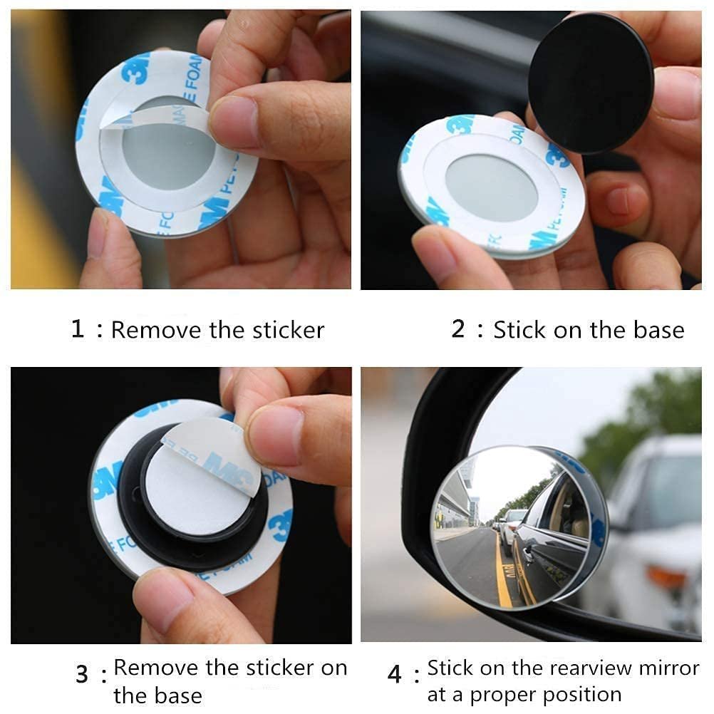 Blind Spot Mirror (Pack of 2) ? Wide Angle Car Mirrors for Safe Lane Changing ? Easy to Install for Better Visibility