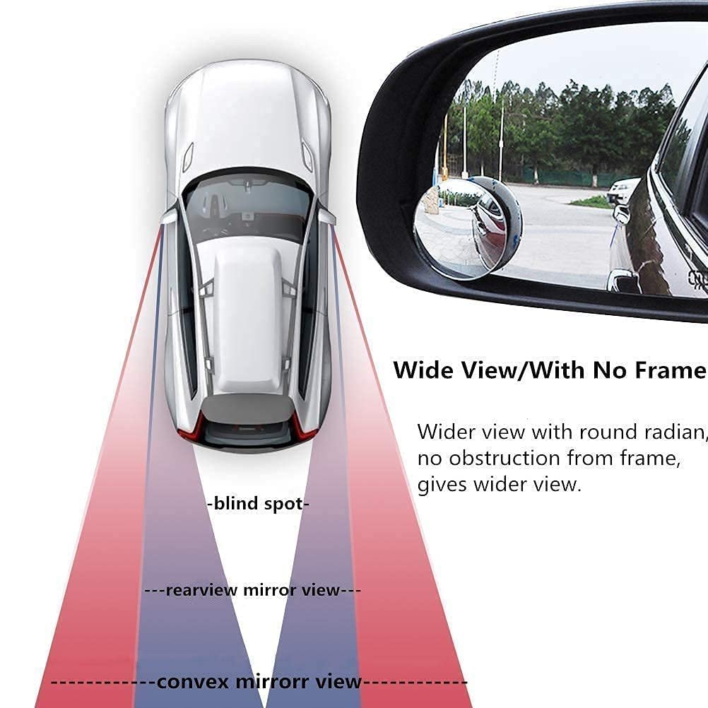 Blind Spot Mirror (Pack of 2) ? Wide Angle Car Mirrors for Safe Lane Changing ? Easy to Install for Better Visibility