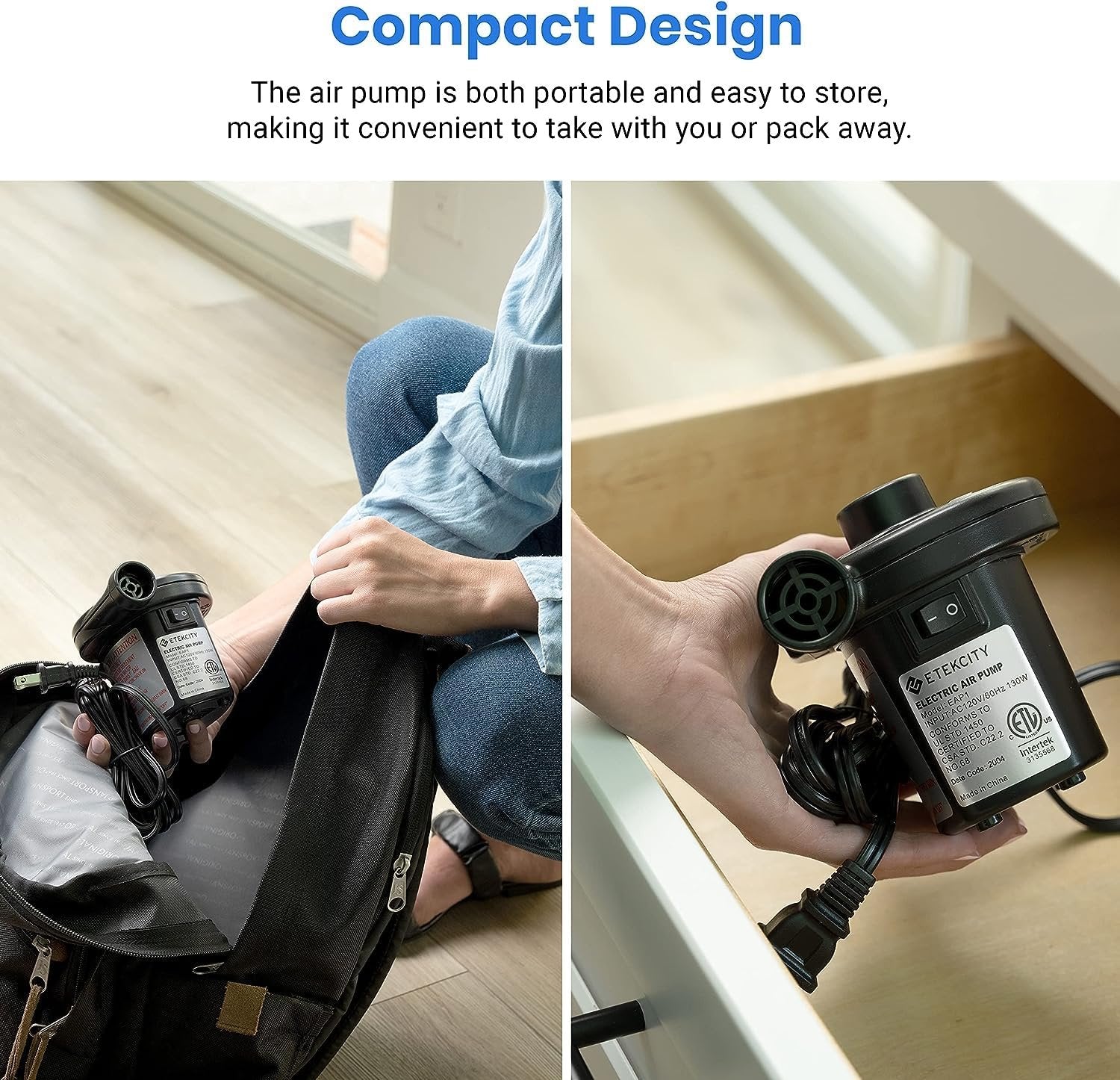 Sofa Air Pump ? Quick and Easy Inflation for Air Sofas, Mattresses, and Pools ? Portable Electric Pump