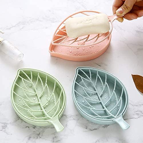 Leaf Soap Dish (Single PC) ? Stylish and Durable Soap Holder with Drainage for Clean and Dry Soap ? Elegant Bathroom Accessory
