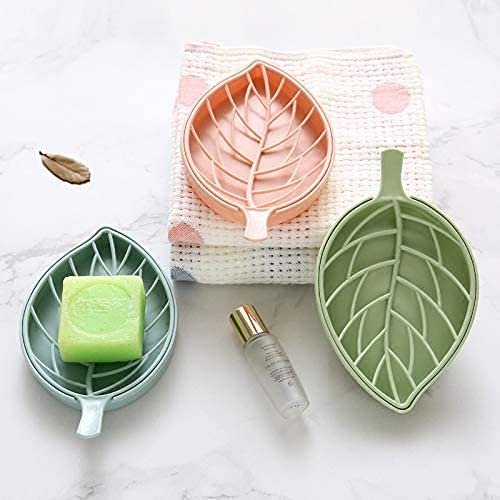 Leaf Soap Dish (Single PC) ? Stylish and Durable Soap Holder with Drainage for Clean and Dry Soap ? Elegant Bathroom Accessory