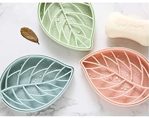 Leaf Soap Dish (Single PC) ? Stylish and Durable Soap Holder with Drainage for Clean and Dry Soap ? Elegant Bathroom Accessory