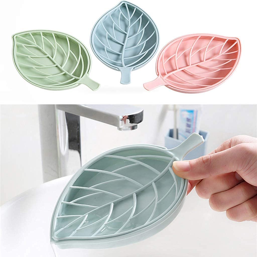 Leaf Soap Dish (Single PC) ? Stylish and Durable Soap Holder with Drainage for Clean and Dry Soap ? Elegant Bathroom Accessory