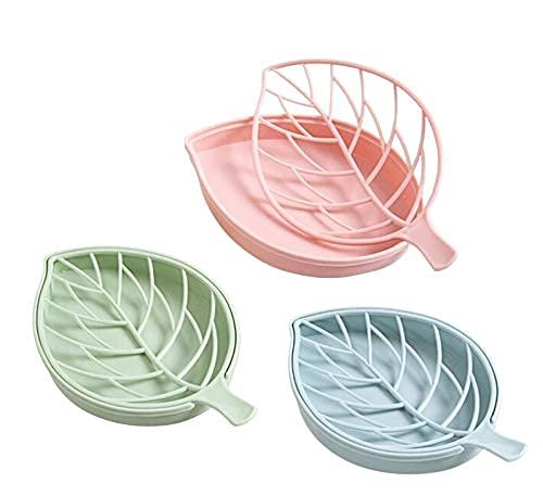 Leaf Soap Dish (Single PC) ? Stylish and Durable Soap Holder with Drainage for Clean and Dry Soap ? Elegant Bathroom Accessory