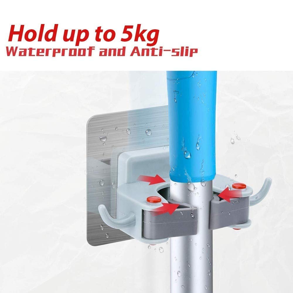 1 Slot Broom Holder Mop Hook ? Wall-Mounted Organizer for Cleaning Tools ? Easy Installation and Space-Saving Solution