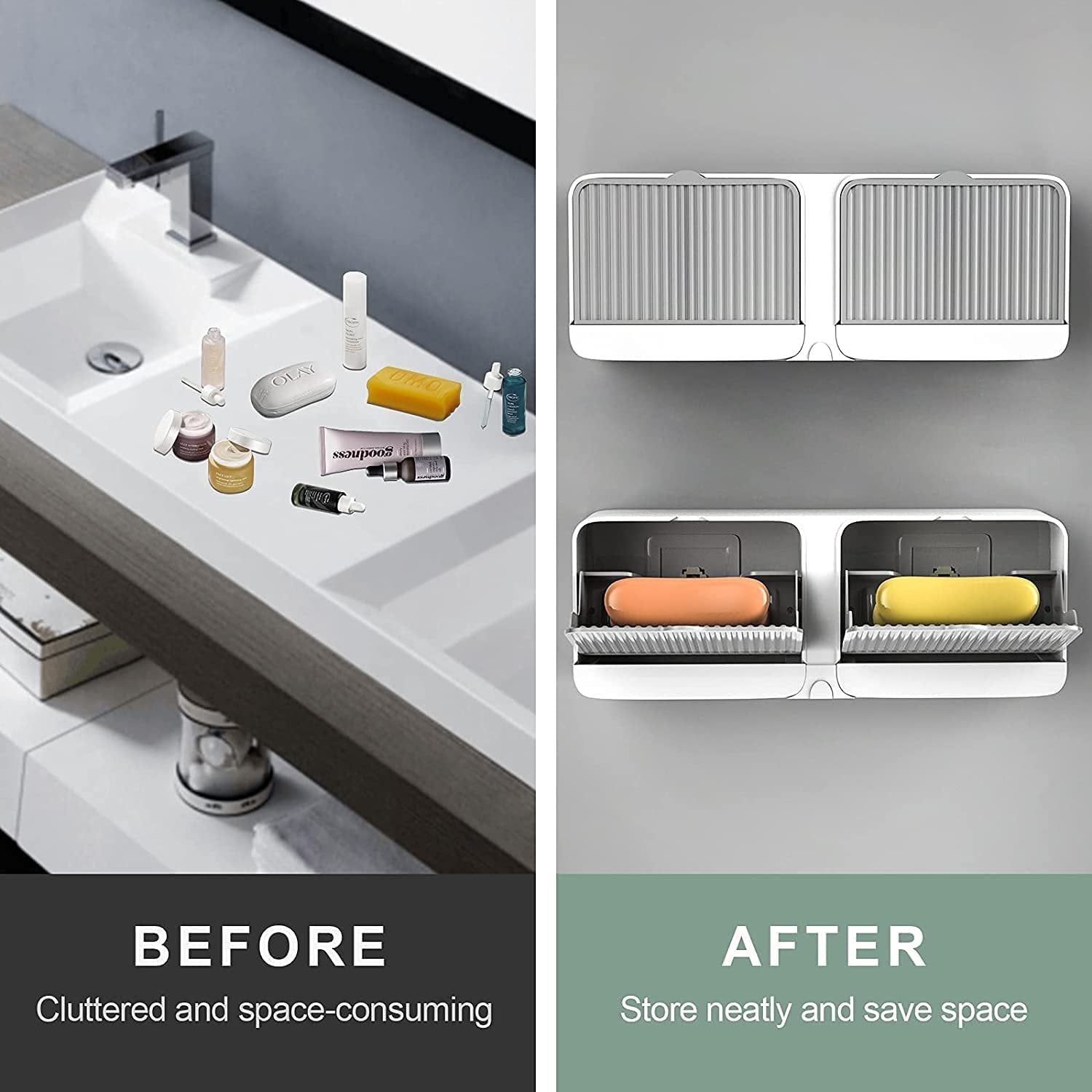 Fish Soap Dish Holder ? Decorative Soap Tray with Drainage, Non-Slip for Bathroom and Kitchen Use