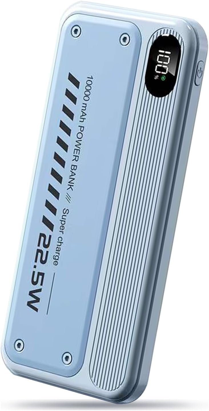 Portable 22.5W Fast Charge with Cable ? High Capacity Power Bank for Smartphones, Tablets, Laptops, and More