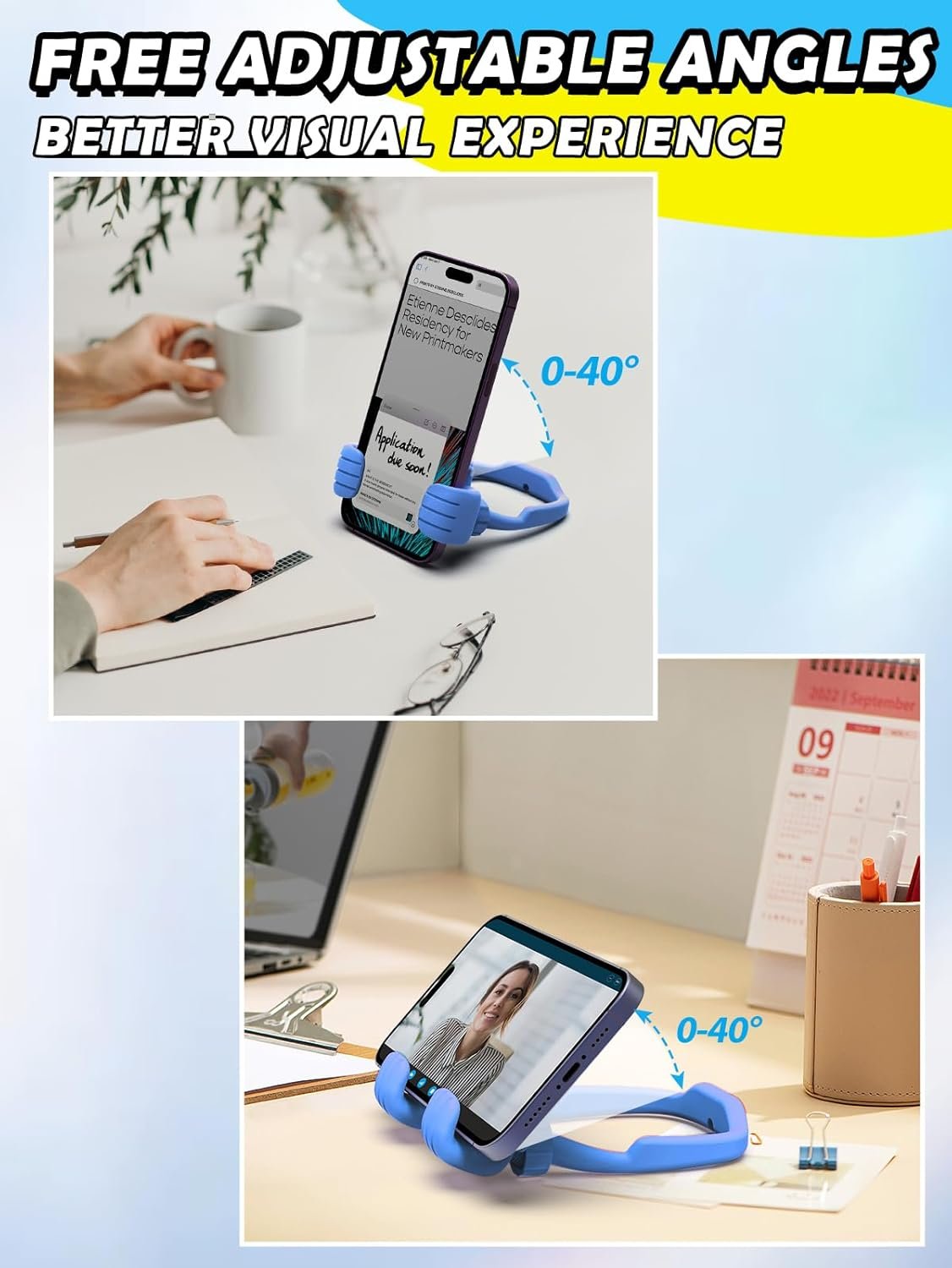OK Mobile Stand ? Adjustable, Foldable Smartphone Stand for Desk, Office, and Home Use