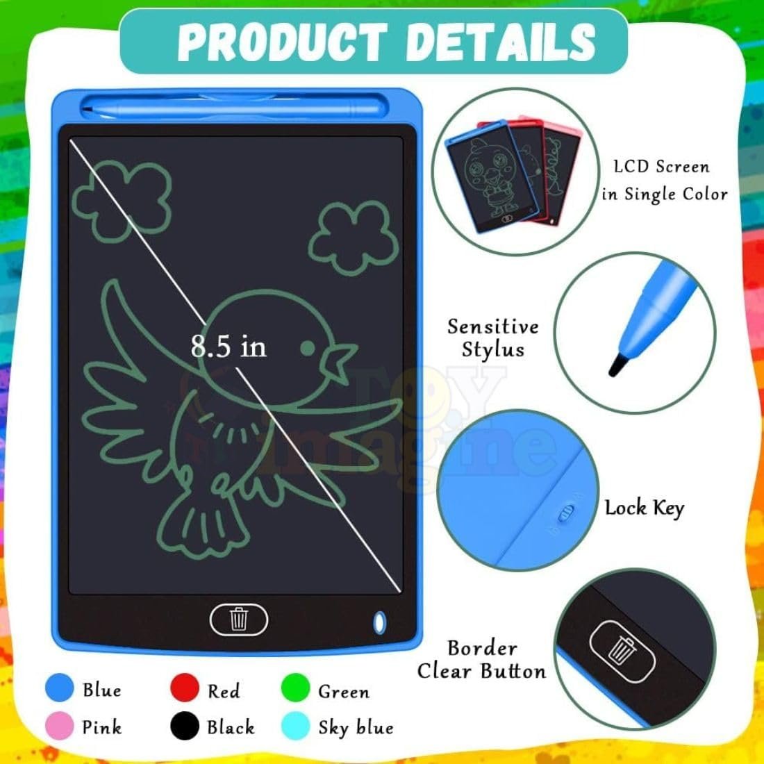 Kids Tablet Drawing Board ? LCD Writing Pad for Kids, Educational Drawing & Doodle Board for Creative Play