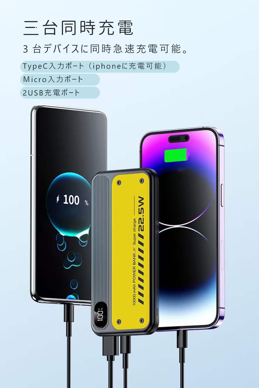 10000mAh Slim Power Bank ? High Capacity, Portable Power Bank for iPhone, Android, and Tablets