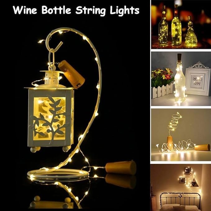 Wine Bottle Light ? LED Cork Fairy String Lights for Bottles, Battery Operated Decorative Lighting for Home, Parties, Weddings & DIY Crafts